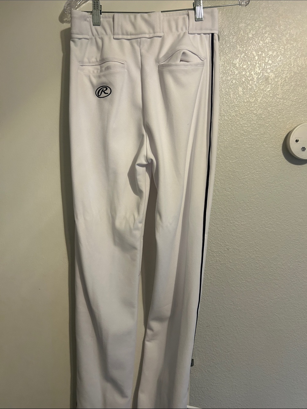Rawlings Men's White Athletic Baseball Pants with Side Stripe
